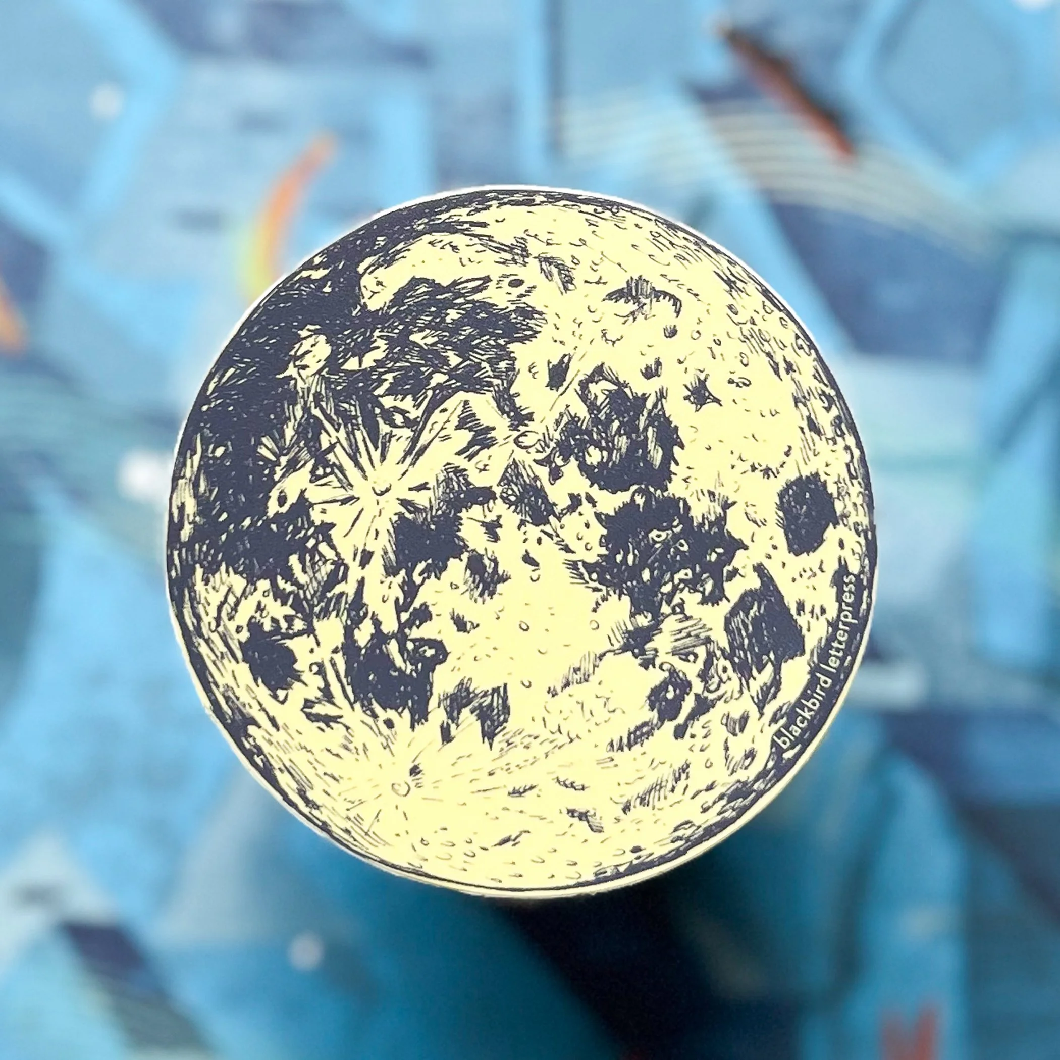 Full moon sticker by Blackbird Letterpress — Blackbird Letterpress